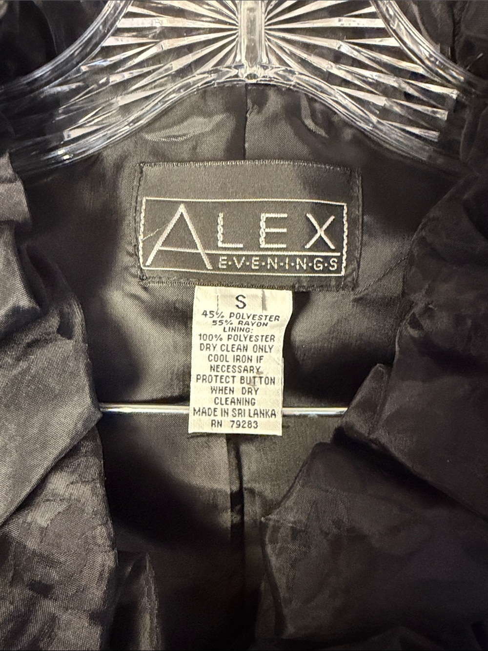 Alex Evenings Black Floral Jacquard Ruffle Front Blouse - Picture 2 of 11